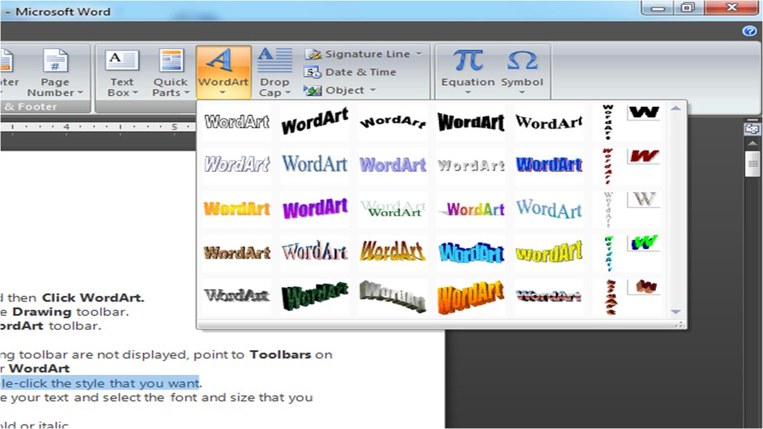 how to add word art to a text box